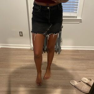 Forever 21 Black Jean Mini Skirt